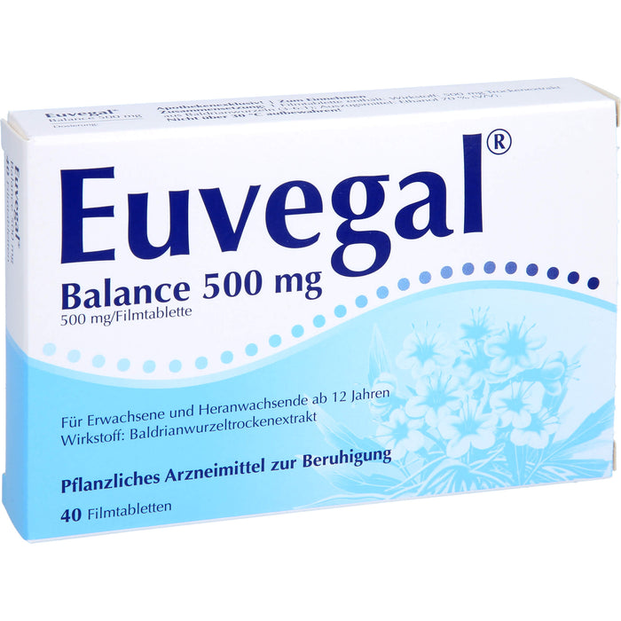 Euvegal Balance 500 mg Filmtabletten zur Beruhigung, 40 pcs. Tablets