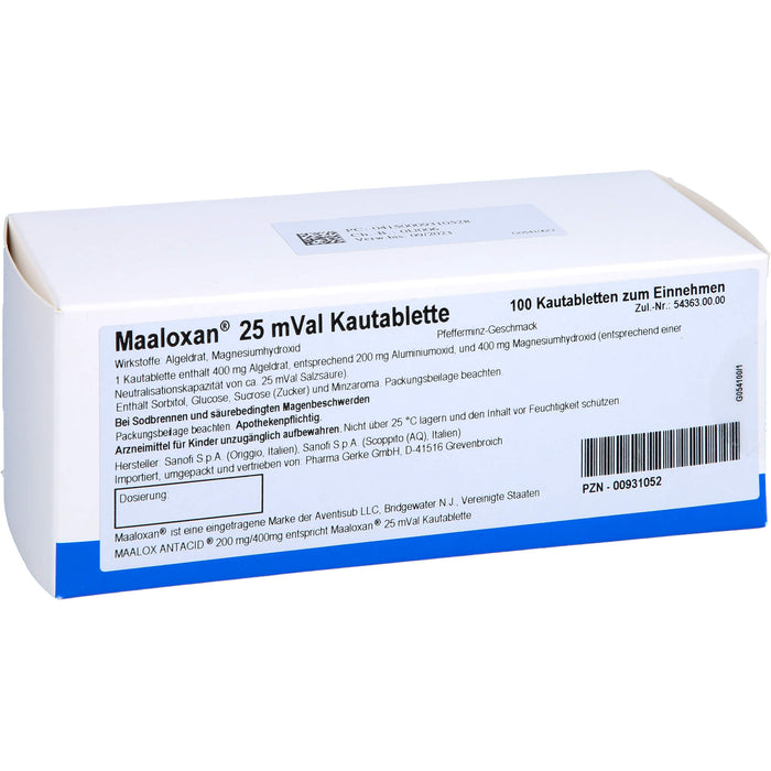 Maaloxan 25 mVal Gerke Kautablette, 100 St. Tabletten