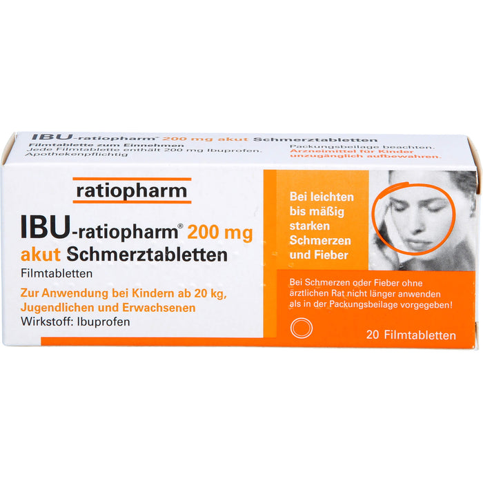 Ibu-ratiopharm 200 akut Tabletten, 20 pc Tablettes