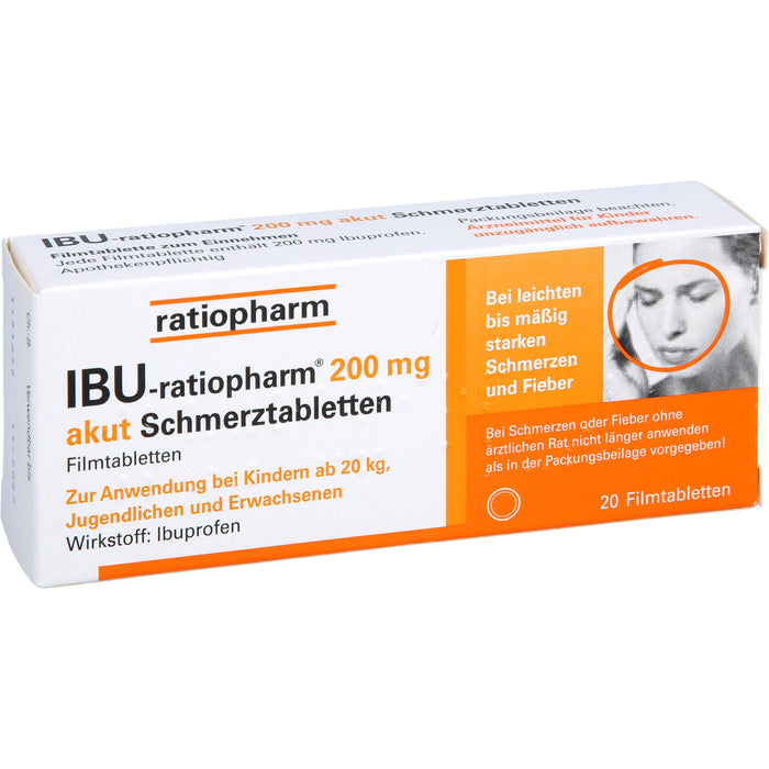 Ibu-ratiopharm 200 akut Tabletten, 20 pcs. Tablets