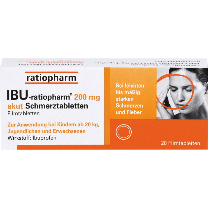 Ibu-ratiopharm 200 akut Tabletten, 20 pcs. Tablets