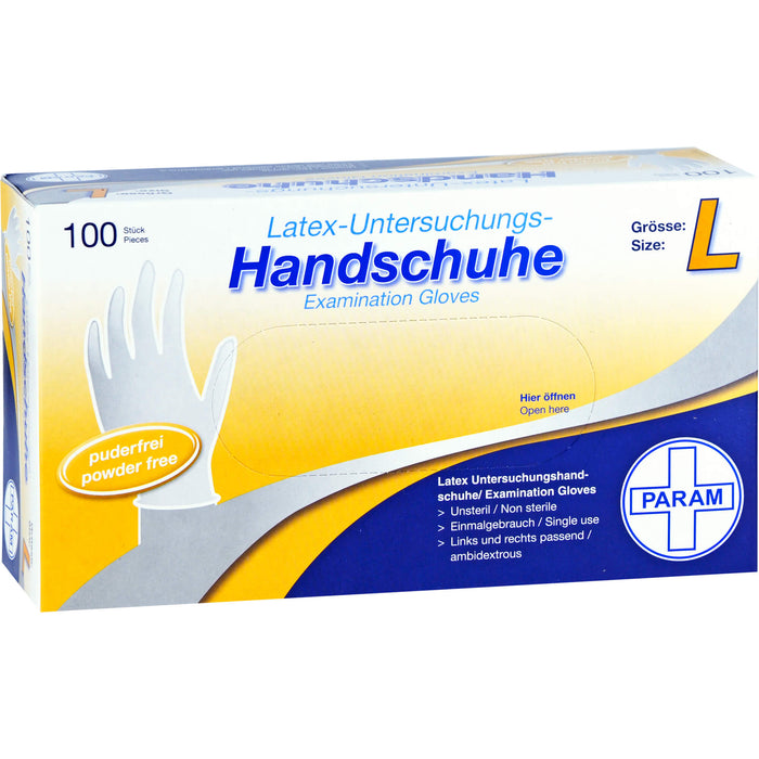 Einmal Handschuhe Latex puderfrei L, 100 St. Handschuhe