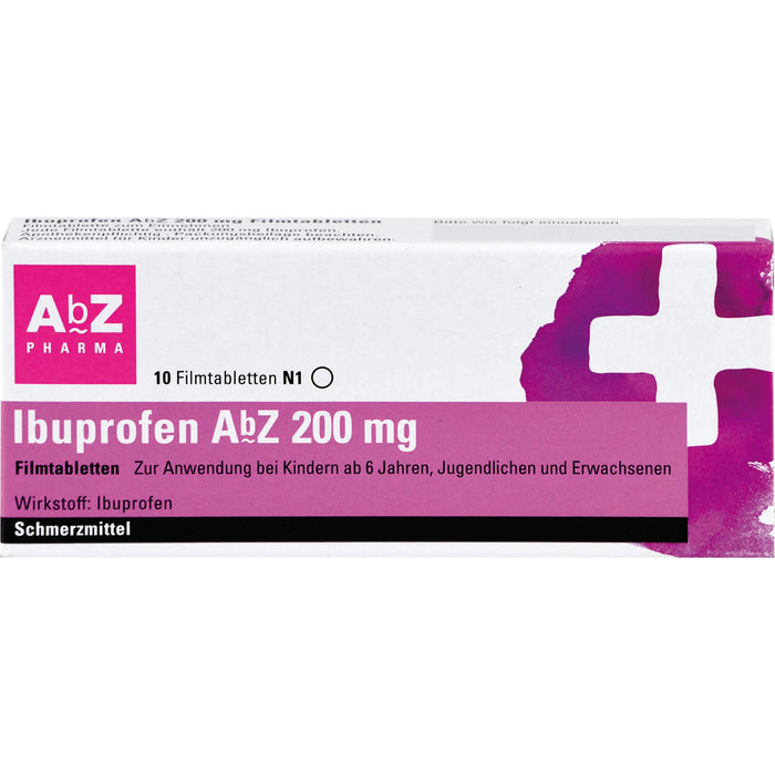 Ibuprofen AbZ 200 mg Filmtabletten, 10 pcs. Tablets