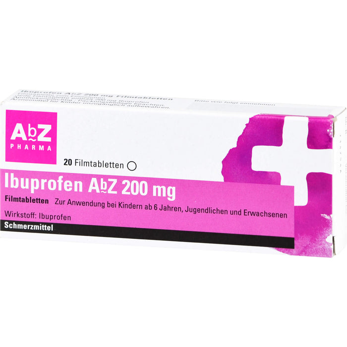 Ibuprofen AbZ 200 mg Filmtabletten, 20 pc Tablettes