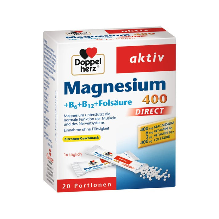 Doppelherz Magnesium + B Vitamine direct Beutel, 20 pcs. Sachets