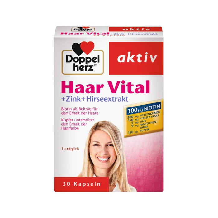 Doppelherz Haar Vital + Zink + Hirseextrakt, 30 St. Kapseln