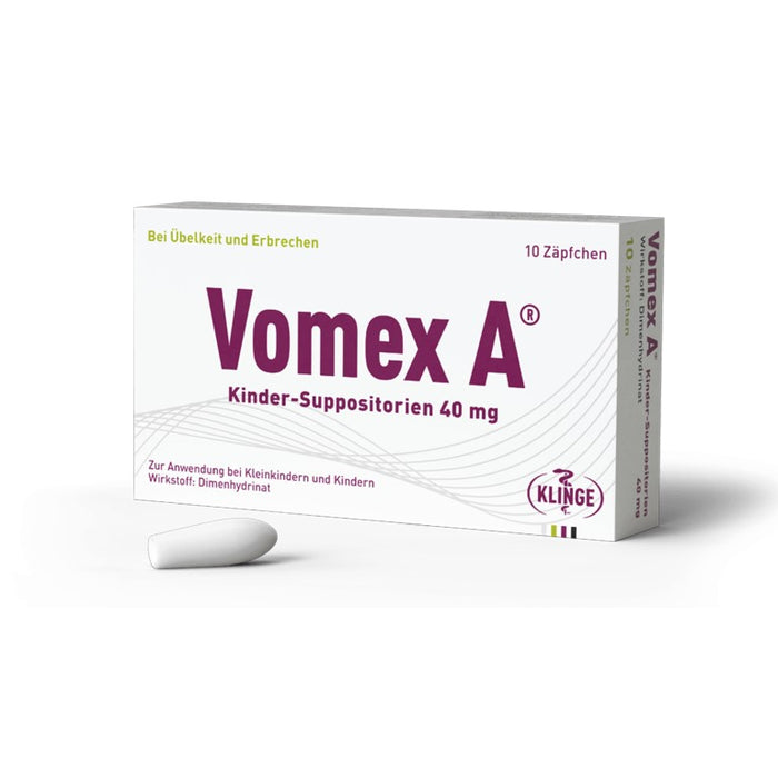 Vomex A 40 mg Kinder-Suppositorien, 10 pcs. Suppositories