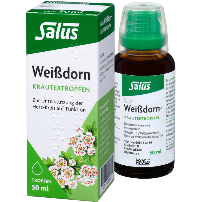 Salus Weißdorn-Kräutertropfen zur Unterstützung der Herz-Kreislauf-Funktion, 50 ml Lösung