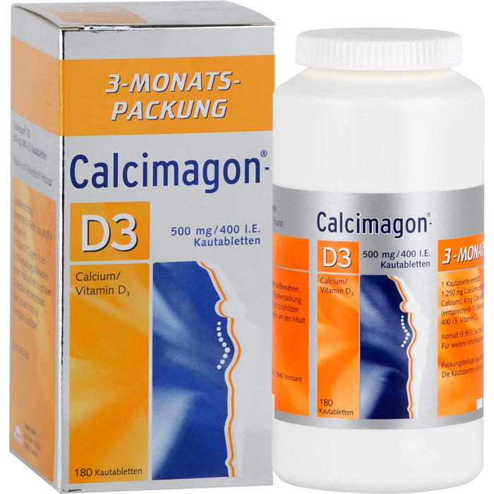 Calcimagon D3 500 mg/400 I.E. Kautabletten, 180 pc Tablettes