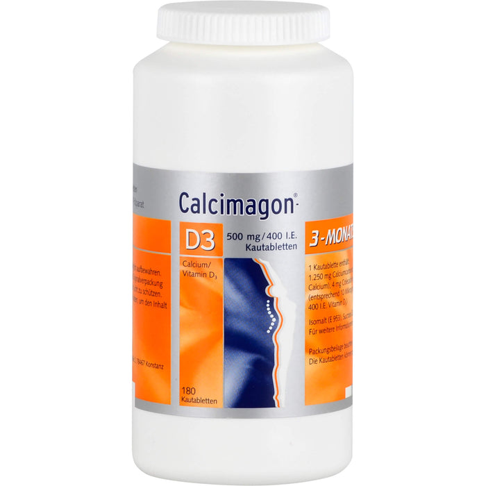 Calcimagon D3 500 mg/400 I.E. Kautabletten, 180 pc Tablettes