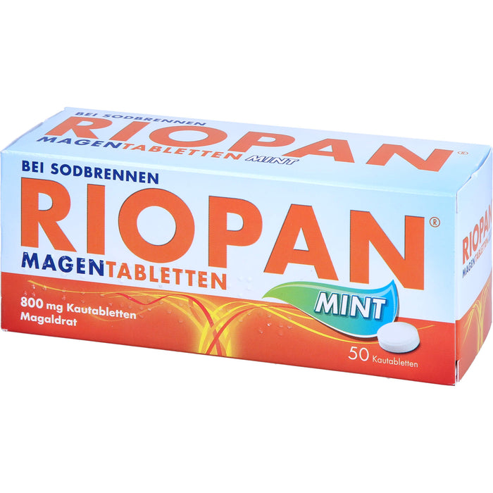 RIOPAN Magentabletten bei Sodbrennen Kautabletten Mint, 50 pc Tablettes