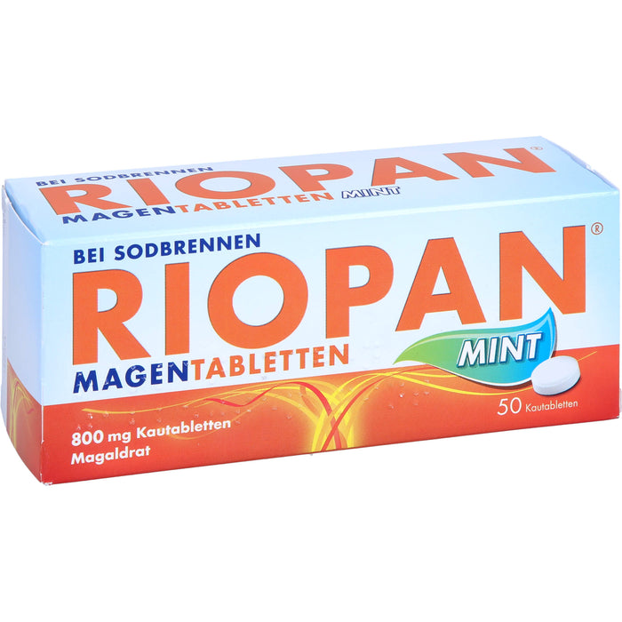 RIOPAN Magentabletten bei Sodbrennen Kautabletten Mint, 50 pc Tablettes