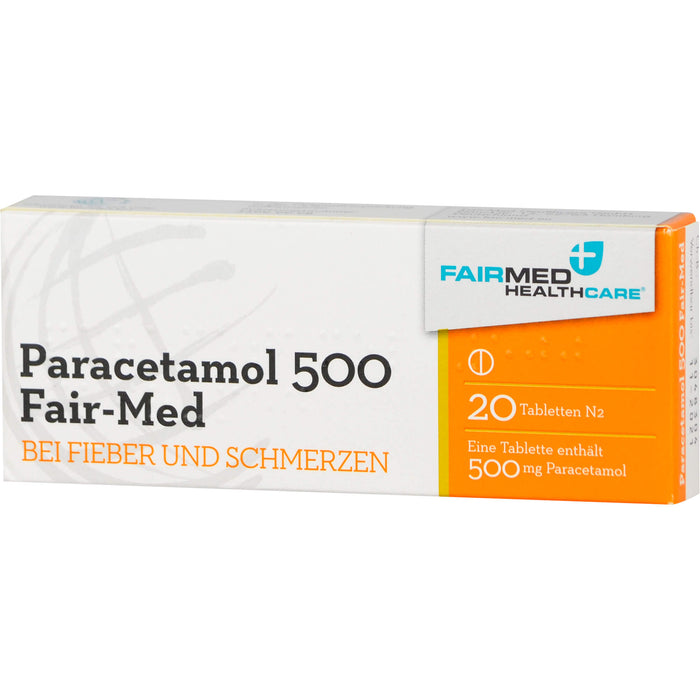 Paracetamol 500 Fair-Med Tabletten bei Fieber und Schmerzen, 20 St. Tabletten