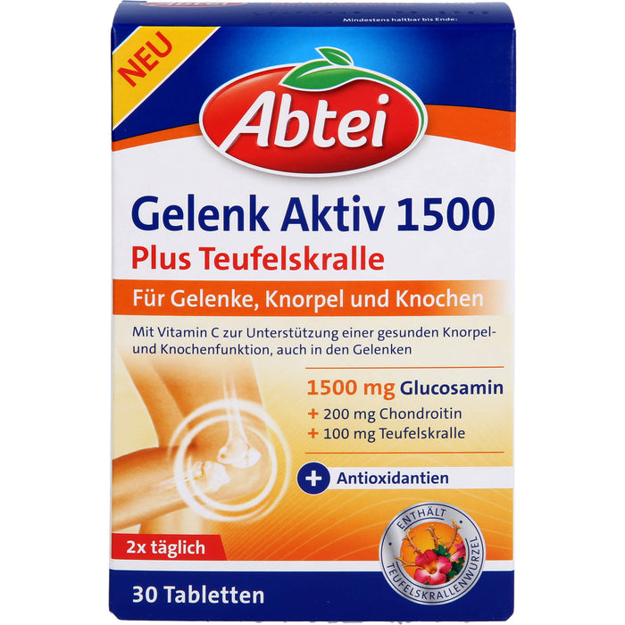 Abtei Gelenk Aktiv Plus Tabletten für Gelenke, Knochen und Knorpel, 30 pcs. Tablets