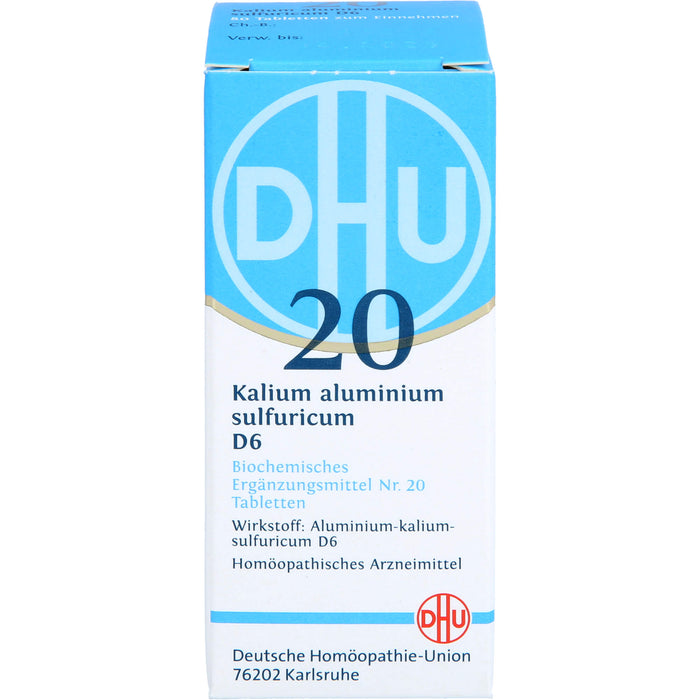 DHU Schüßler-Salz Nr. 20 Kalium aluminium sulfuricum D6 Tabletten, 80 pcs. Tablets