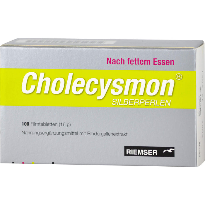 Cholecysmon Silberperlen nach fettem Essen Filmtabletten, 100 pcs. Tablets