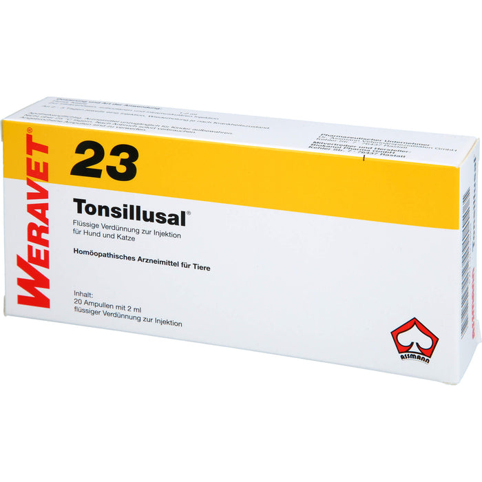 WERAVET  23 Tonsillulal Ampullen für Hunde und Katzen, 20 ml Lösung