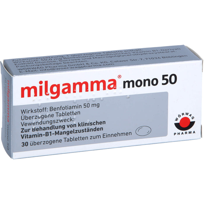 milgamma mono 50 Tabletten bei Vitamin-B1-Mangelzuständen, 30 pcs. Tablets