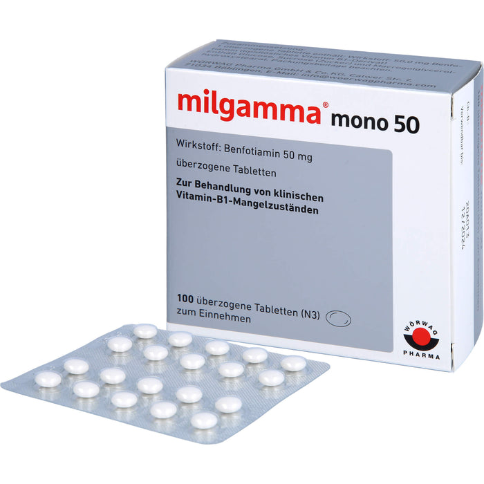 milgamma mono 50 Tabletten bei Vitamin B1 Mangelzuständen, 100 pcs. Tablets