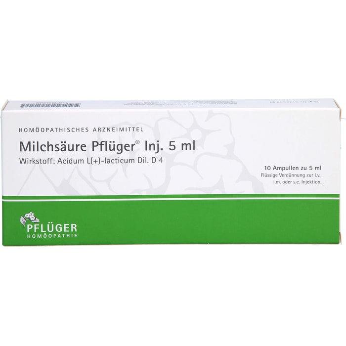 Milchsäure Pflüger Inj. 5 ml flüssige Verdünnung, 10 St. Ampullen