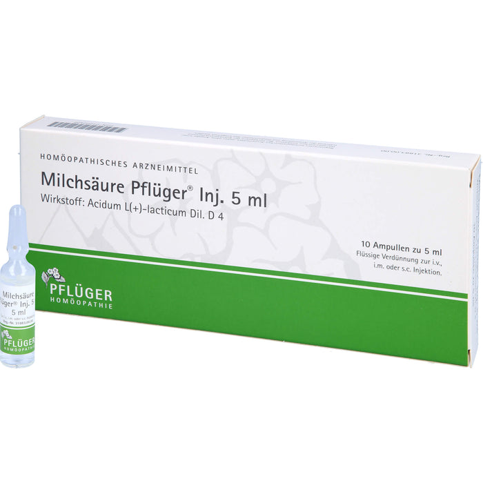 Milchsäure Pflüger Inj. 5 ml flüssige Verdünnung, 10 St. Ampullen