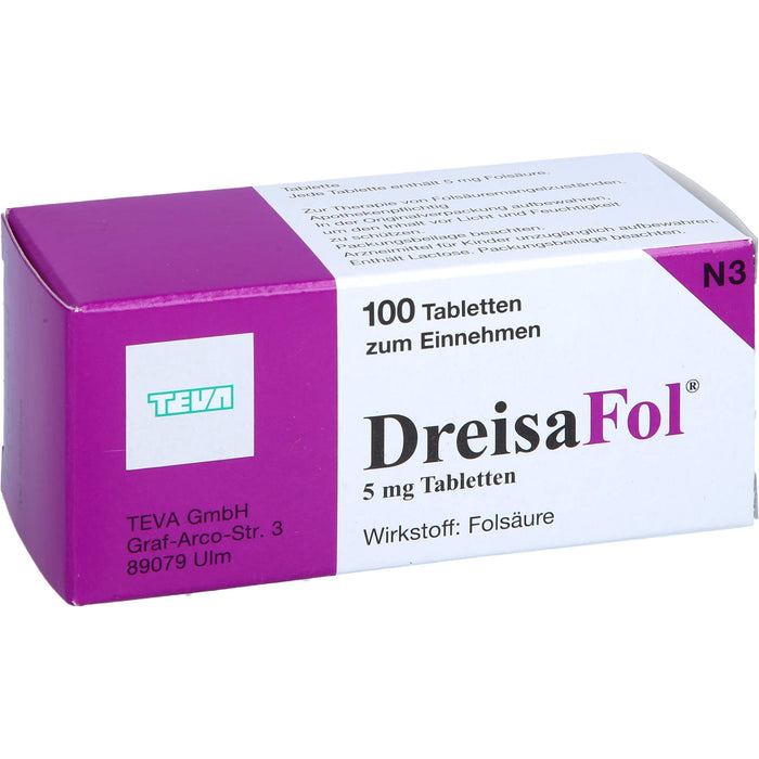 DreisaFol Tabletten bei Folsäuremangelzuständen, 100 St. Tabletten