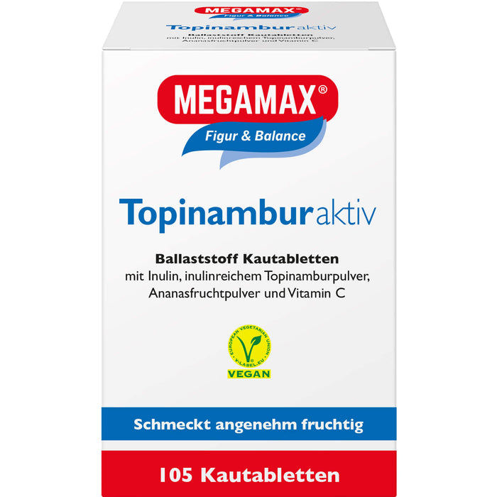 MEGAMAX Figur & Balance Topinambur Aktiv Ballaststoff Kautabletten, 105 pc Tablettes