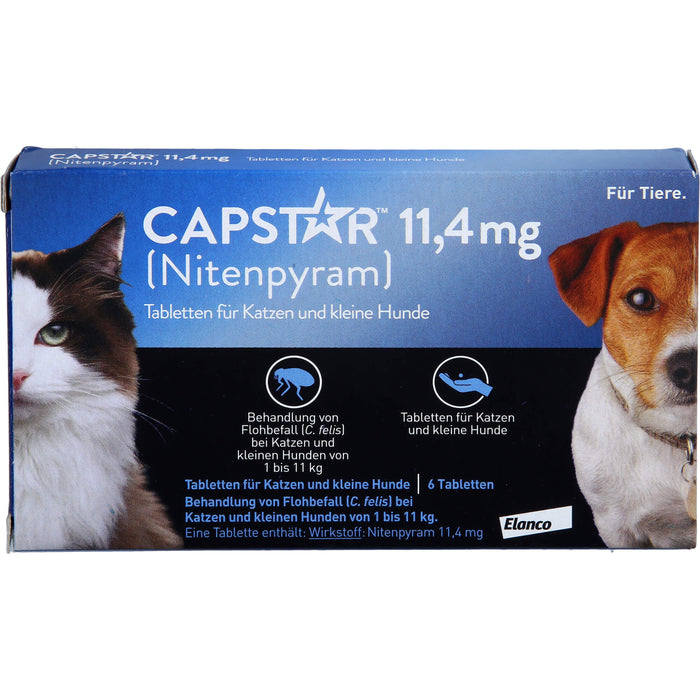 CAPSTAR 11,4 mg Tabletten für Katzen und kleine Hunde bei Flohbefall, 5 pc Tablettes