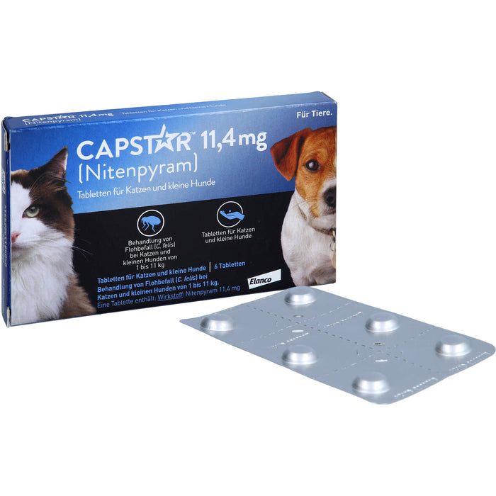 CAPSTAR 11,4 mg Tabletten für Katzen und kleine Hunde bei Flohbefall, 5 pc Tablettes