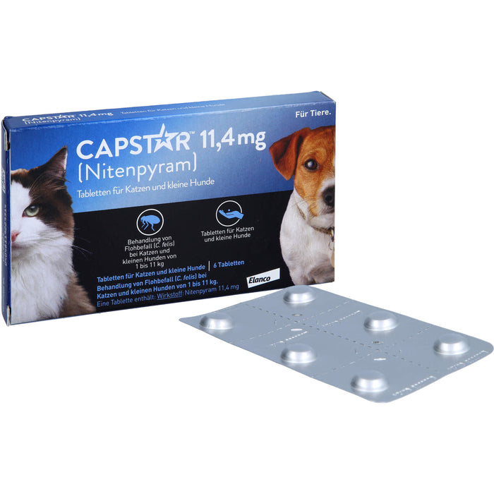 CAPSTAR 11,4 mg Tabletten für Katzen und kleine Hunde bei Flohbefall, 5 pcs. Tablets