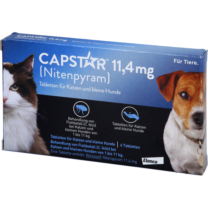 CAPSTAR 11,4 mg Tabletten für Katzen und kleine Hunde bei Flohbefall, 5 pcs. Tablets