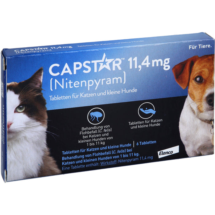 CAPSTAR 11,4 mg Tabletten für Katzen und kleine Hunde bei Flohbefall, 5 pcs. Tablets