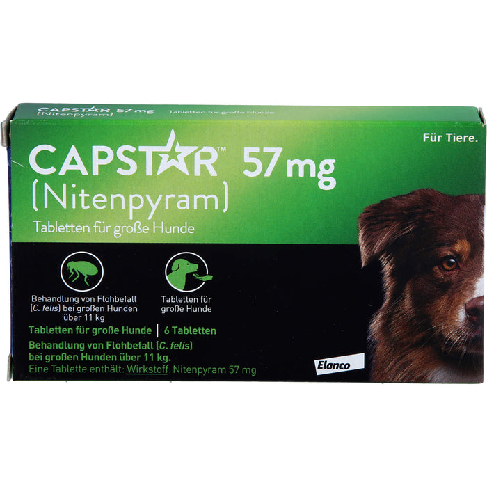 CAPSTAR 57 mg Tabletten für große Hunde bei Flohbefall, 6 pc Tablettes