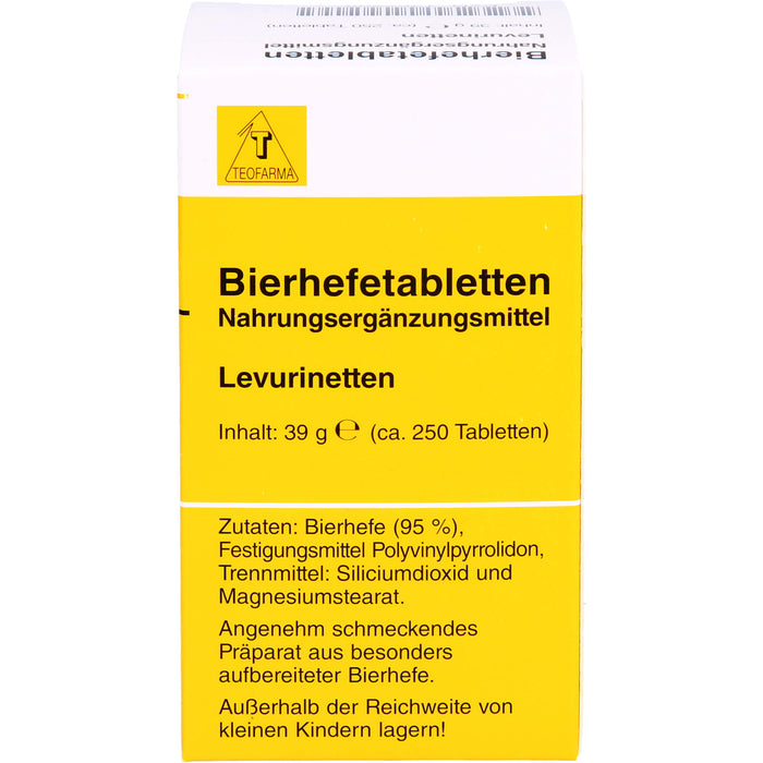 Teofarma Bierhefetabletten Leuvrinetten, 250 pc Tablettes