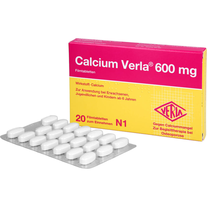 Calcium Verla 600 mg Filmtabletten, 20 St. Tabletten