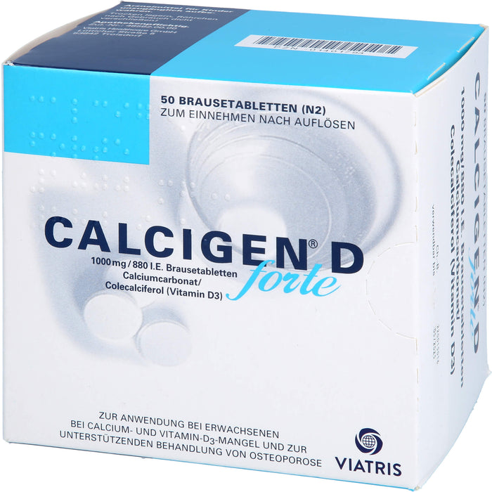 CALCIGEN D forte 1000 mg/880 I.E. Brausetabletten, 50 St BTA