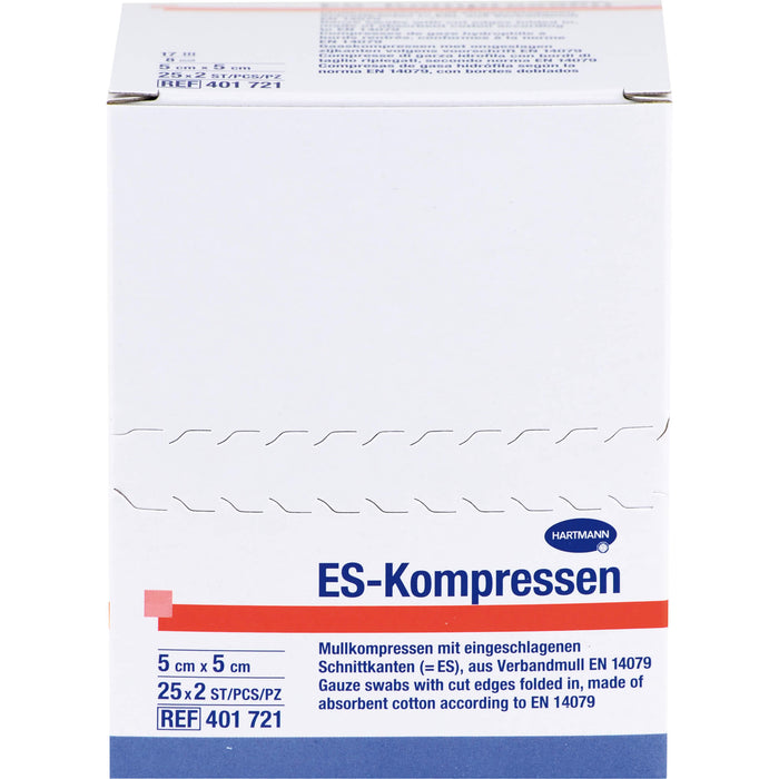 HARTMANN ES-Kompressen steril 5 cm x 5 cm Mullkompressen, 50 St. Kompressen