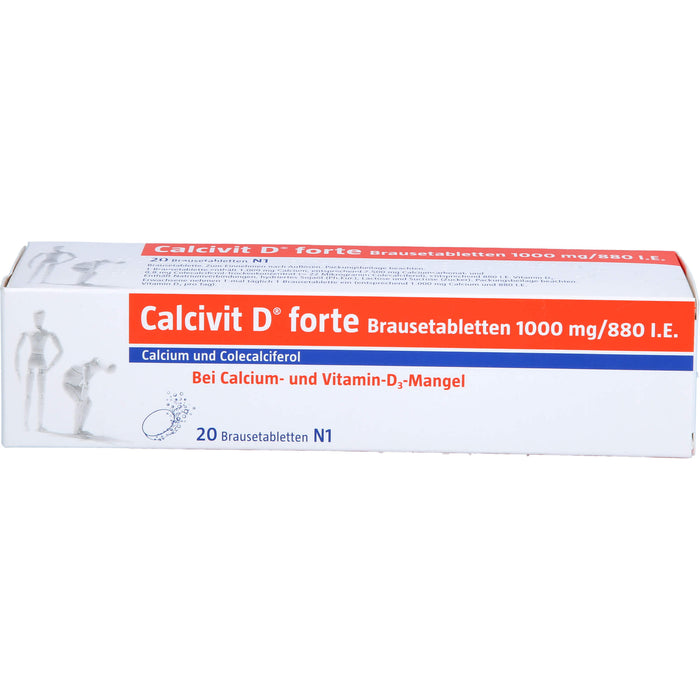 Calcivit D forte Brausetabletten 1000 mg/880 I.E., 20 pcs. Tablets