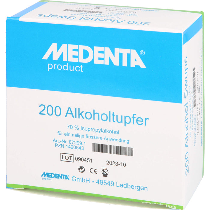 Alkoholtupfer 70% Isoprop Alkohol 872990, 200 St. Tupfer