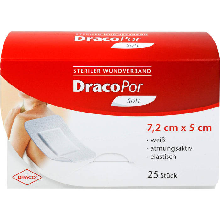 DracoPor soft weiß 7,2 cm x 5 cm steriler Wundverband, 25 pc Pansements