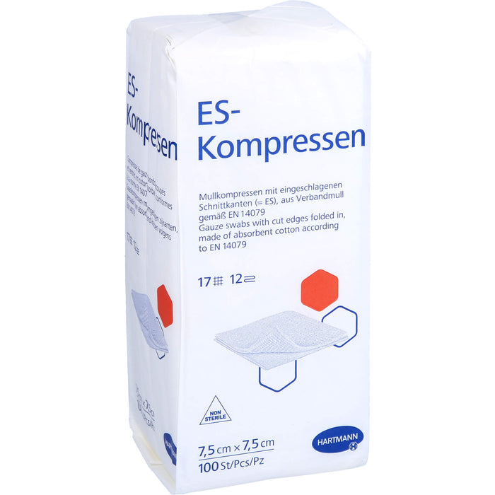 HARTMANN ES-Kompressen unsteril 12fach 7,5 x 7,5 cm, 100 pcs. Compresses