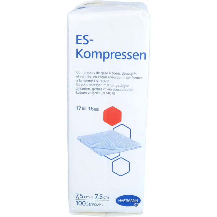 HARTMANN ES-Kompressen unsteril 7,5 x 7,5 cm, 100 pc Compresses