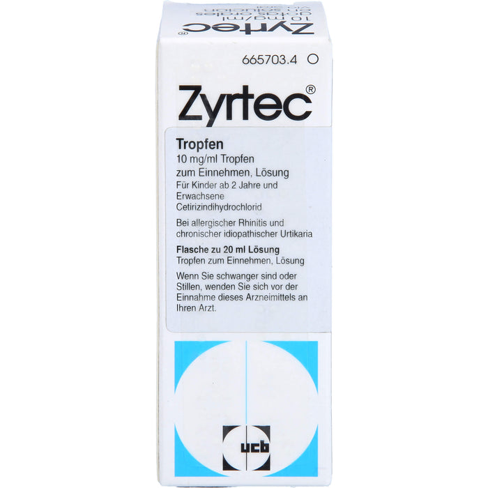 Zyrtec 10 mg/ml kohlpharma Tropfen zum Einnehmen, 20 ml Solution