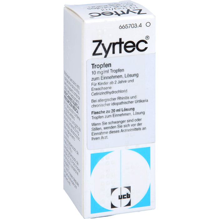 Zyrtec 10 mg/ml kohlpharma Tropfen zum Einnehmen, 20 ml Lösung