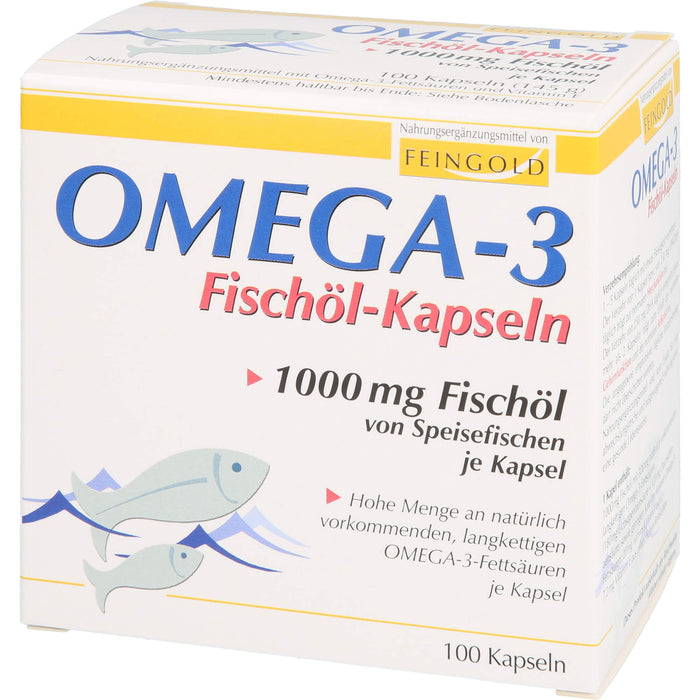 FEINGOLD Omega 3 Fischöl Kapseln, 100 pcs. Capsules