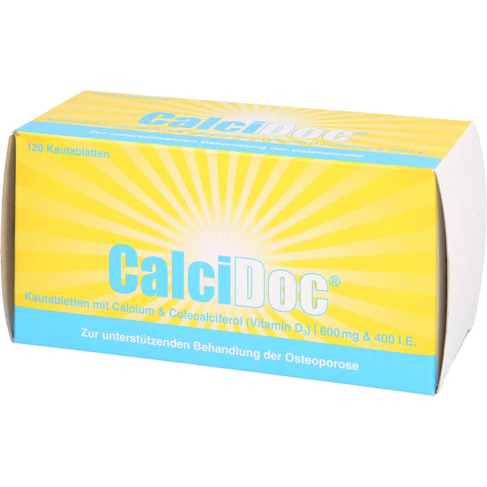 CalciDoc, 600 mg/400 I.E. Kautabletten, 120 St KTA