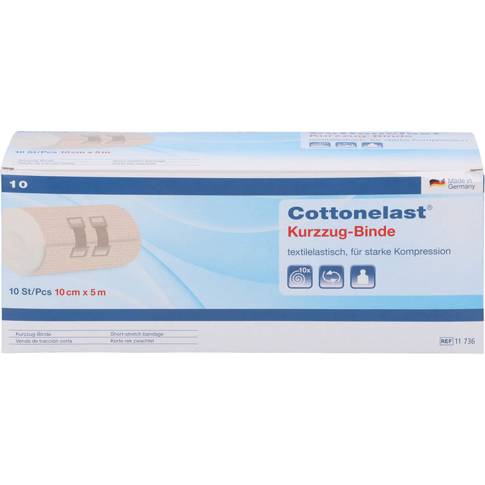 Cottonelast Kurzzugbinden 10 cm x 5 m, 10 St. Binde