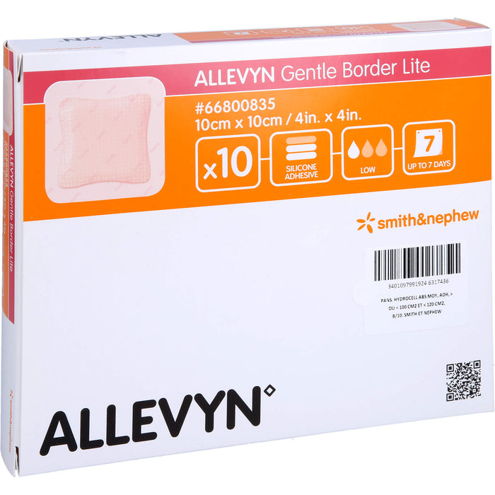 ALLEVYN Gentle Border Lite 10x10cm Verband, 10 St VER