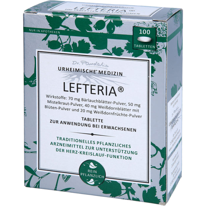 LEFTERIA Tabletten zur Unterstützung der Herz-Kreislauf-Funktion, 100 St. Tabletten