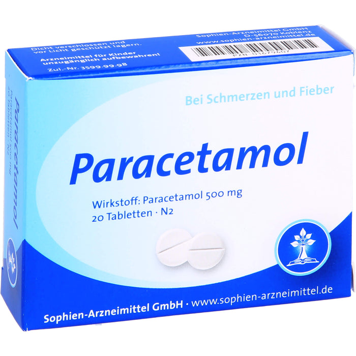 Sophien-Arzneimittel Paracetamol 500 mg Tabletten, 20 St. Tabletten